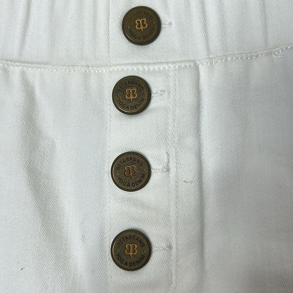 Betabrand White Pull On Yoga Denim Cropped Wide Leg Jeans - Picture 4 of 6